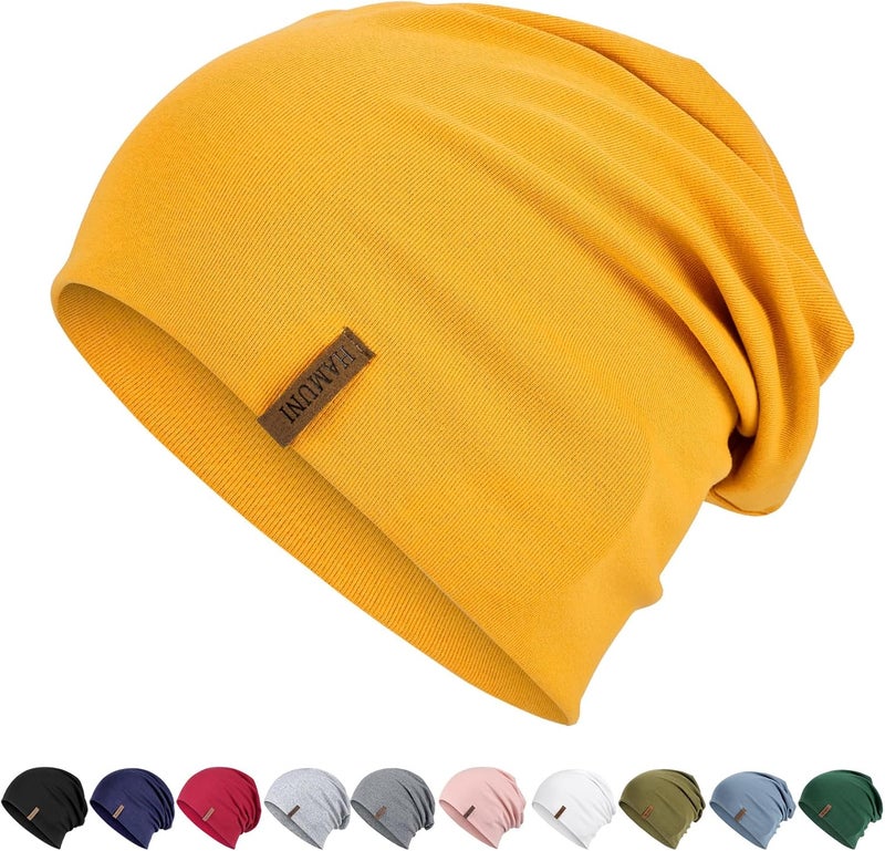 HAMUNI Slouchy Beanie for Women Cotton Beanies Hats Men Lightweight Soft Chemo Headwear Warm Skull Cap for All Seasons - Image 1